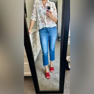 Marks & Spencer White Blouse with Black Print
